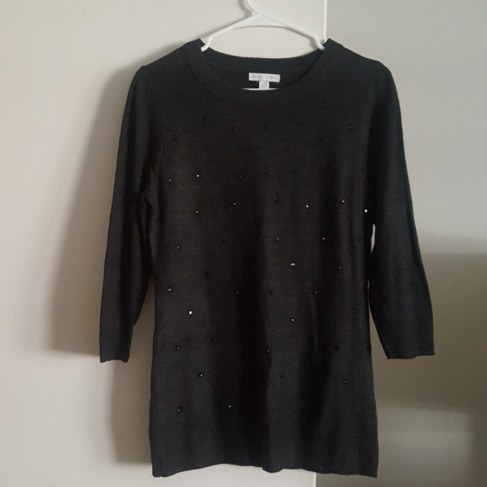 Embellished charcol sweater